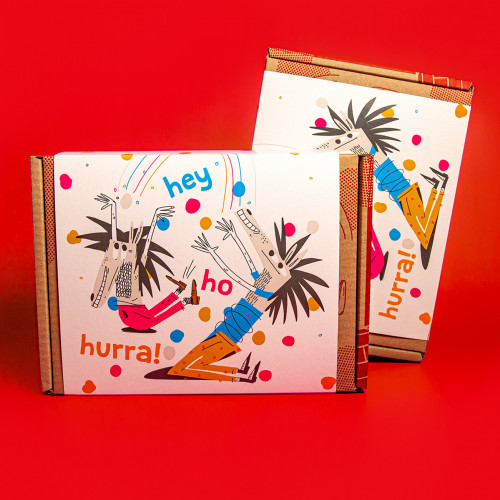 HEYHO-Geschenkkarton mit zwei Gläsern - hey ho hurra